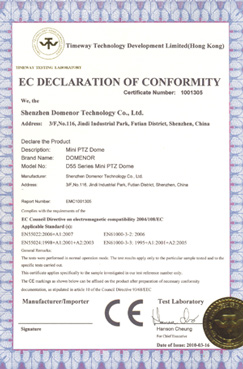 Domenor-EC DECLARATION OF CONFORMITY