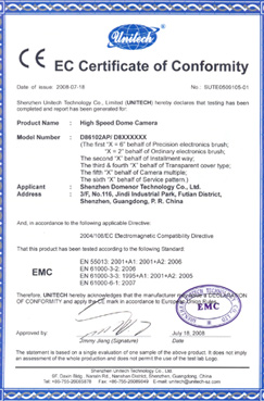 Domenor-EC Certificate of Conformity